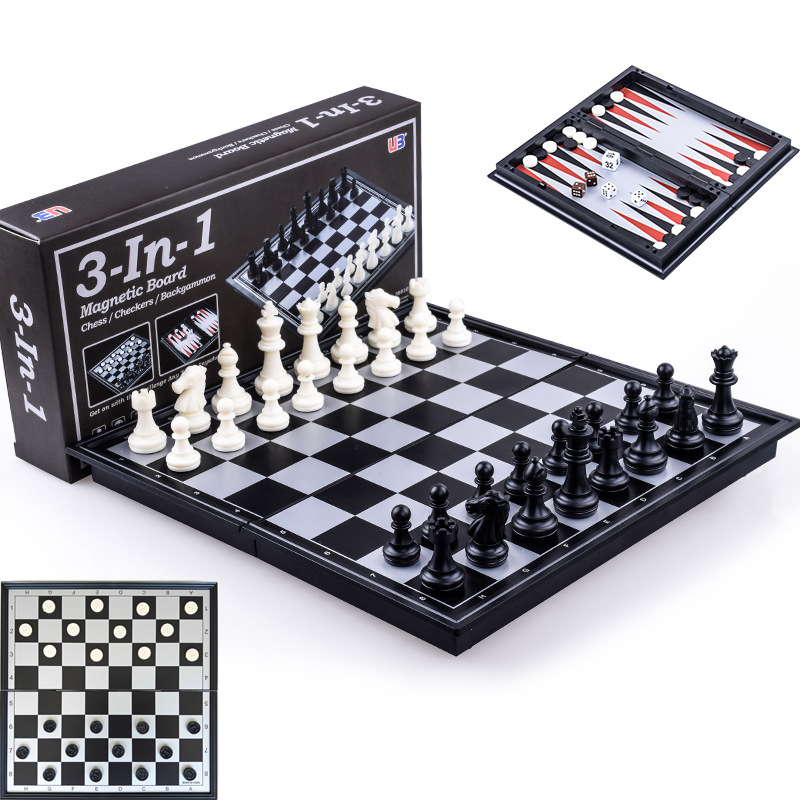 Board Game Quacks - Foldable Magnetic Chess 25CM Checkers Backgammon