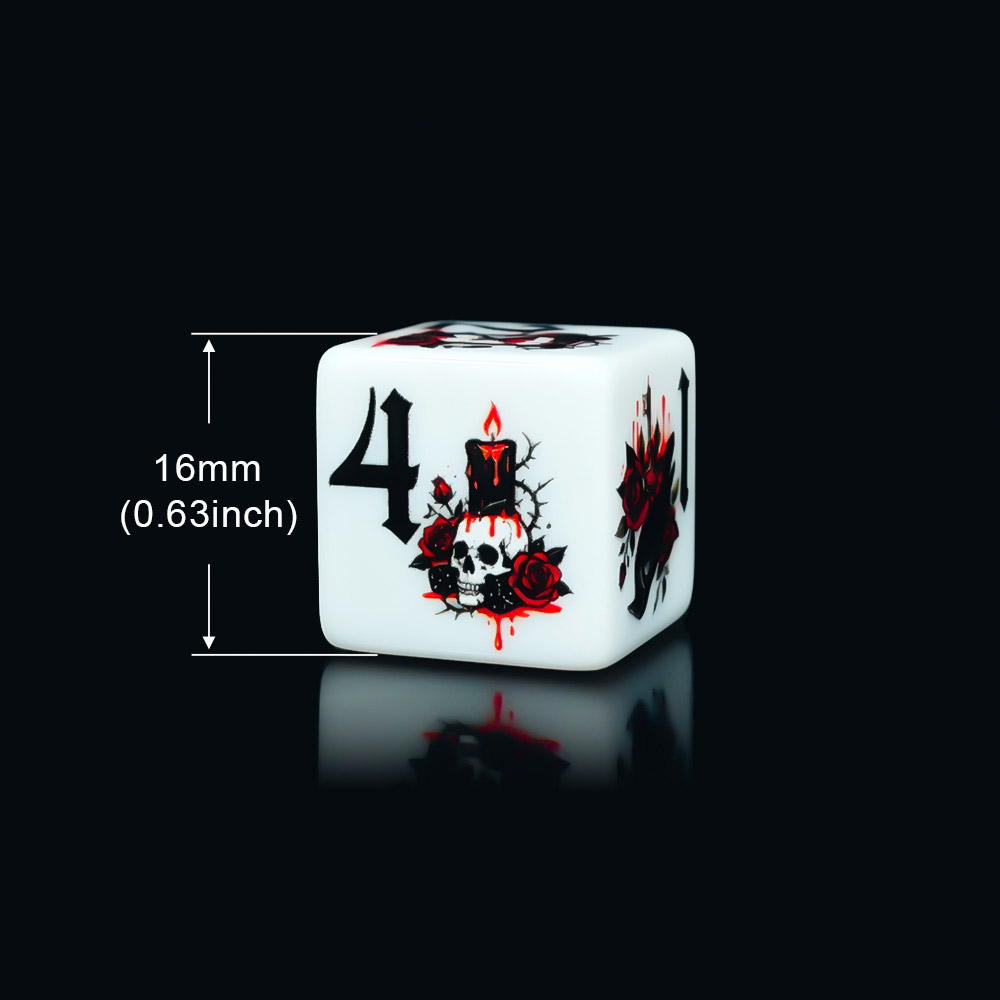 12Pcs Gothic Rose 16MM Printed - Board Game Arena ulasan dan harga