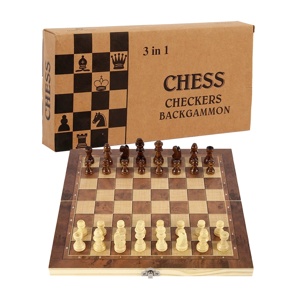 3 in 1 Chess Board, Folding Wo - Board Game Quacks ulasan dan harga