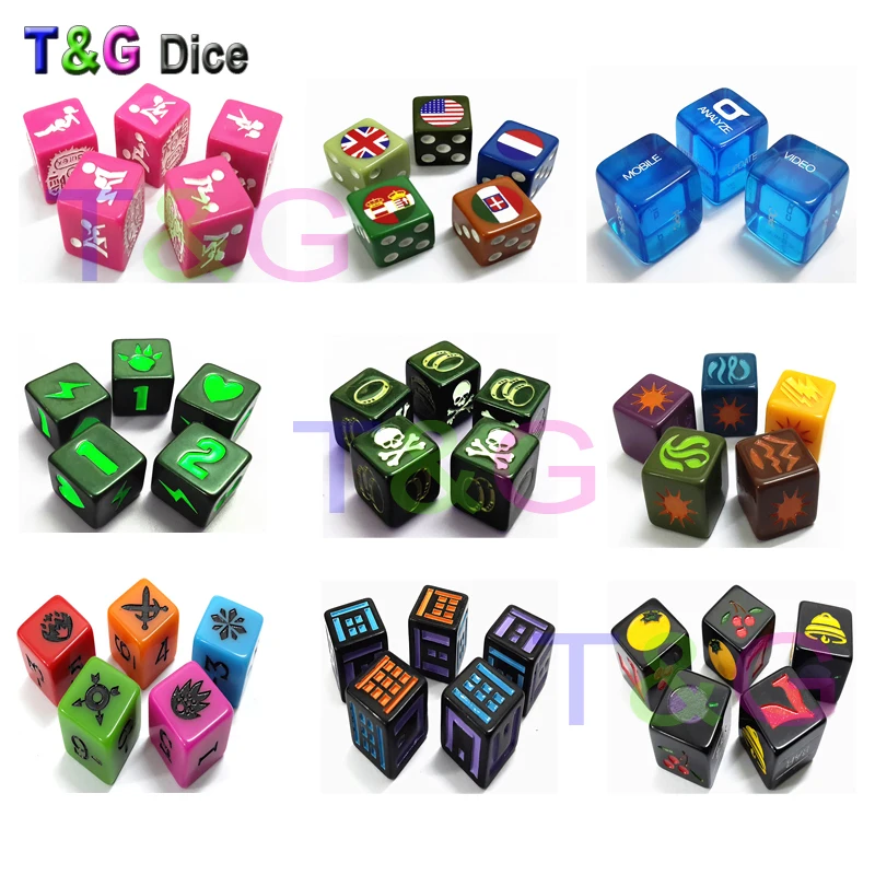 T&G 16mm Customized D6 Dice Lo - Board Game Logo ulasan dan harga