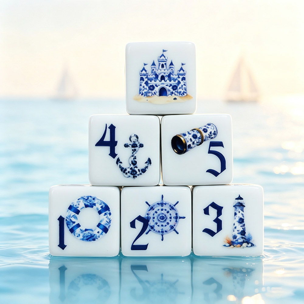 12Pcs Blue Nautical 16MM Print - Board Game Arena ulasan dan harga