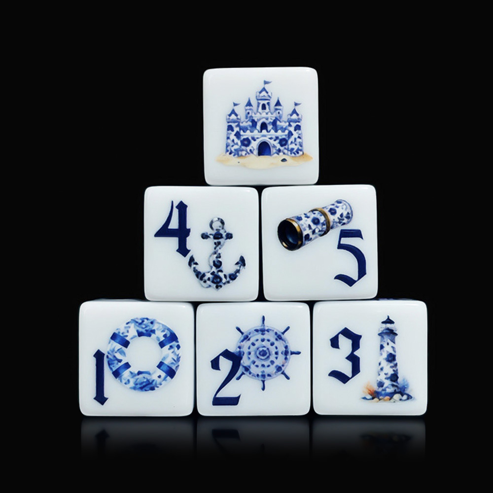 12Pcs Blue Nautical 16MM Print - Board Game Arena ulasan dan harga