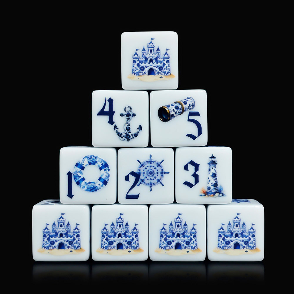 12Pcs Blue Nautical 16MM Print - Board Game Arena ulasan dan harga